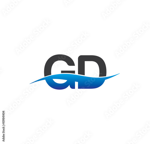 gd initial logo with swoosh blue and grey
