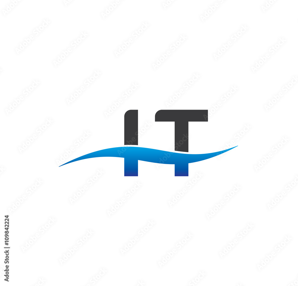 it initial logo with swoosh blue and grey it initial logo with swoosh blue and grey