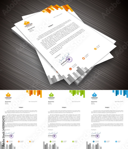 Letterhead.File contains text editable AI, EPS10,JPEG and free font link.