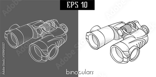 black and white binocular