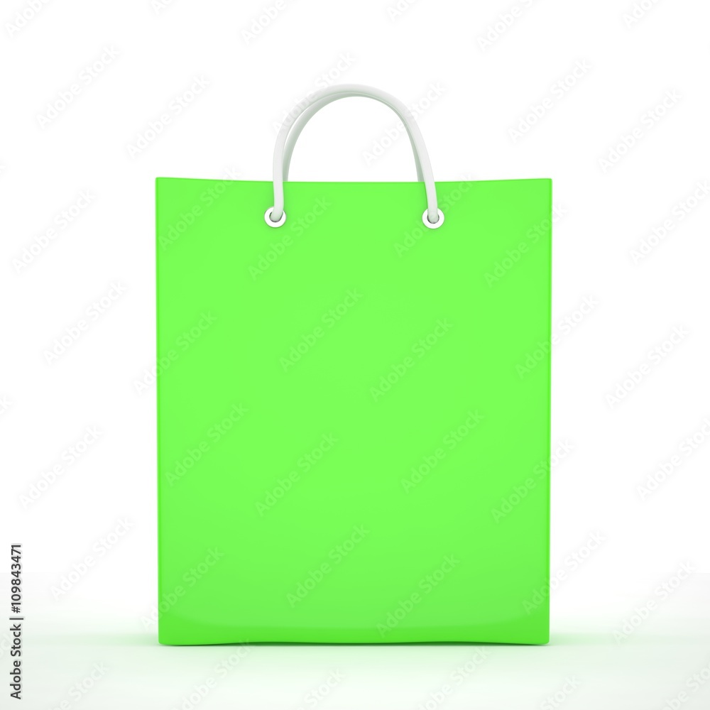 Paper Shopping Bag isolated on white background. 3d rendering. Paper Shopping Bag isolated on white background. 3d rendering.