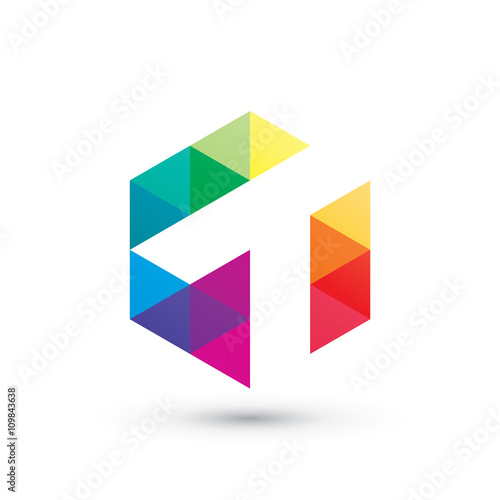 Hexagonal Color T Logo