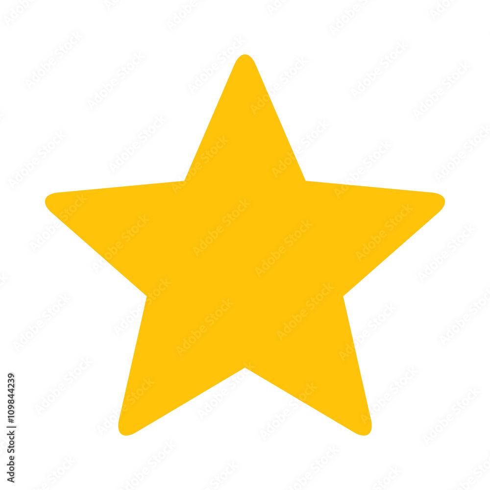 Gold Star or favorite flat icon for apps and websites - obrazy, fototapety, plakaty 