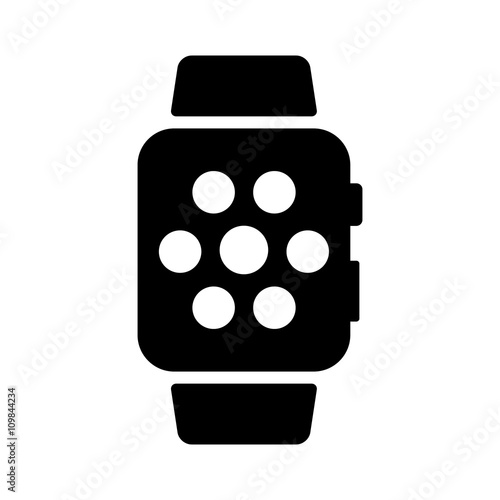 Smart watch / smartwatch wearable with apps flat icon for websites