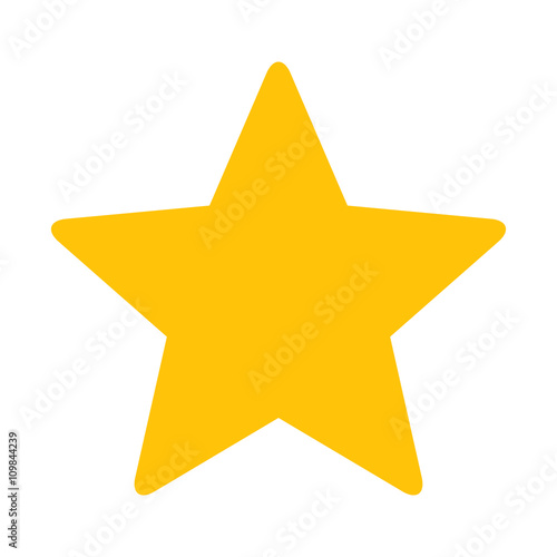 Obraz na plátně Gold Star or favorite flat icon for apps and websites