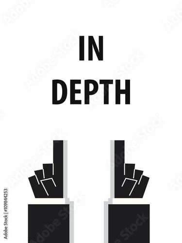 IN DEPTH typography vector illustration