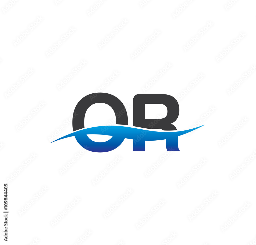 or initial logo with swoosh blue and grey or initial logo with swoosh blue and grey
