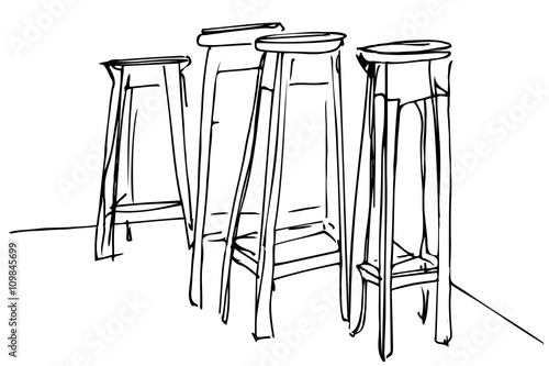 four high wooden stool