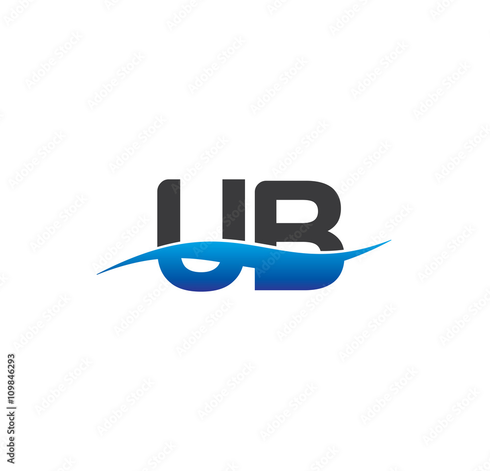 ub initial logo with swoosh blue and grey ub initial logo with swoosh blue and grey