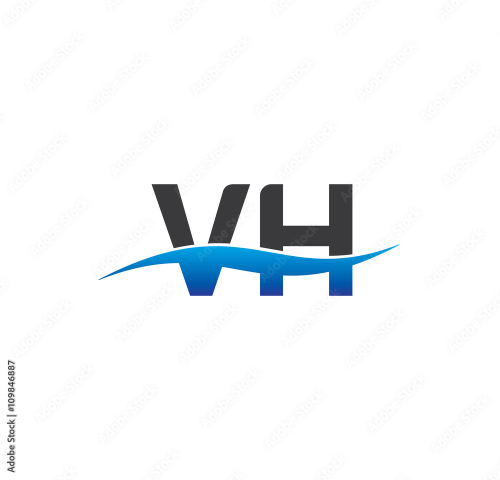 vh initial logo with swoosh blue and grey vh initial logo with swoosh blue and grey
