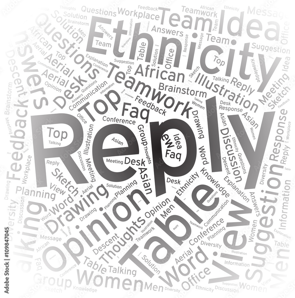 Reply ,Word cloud art background