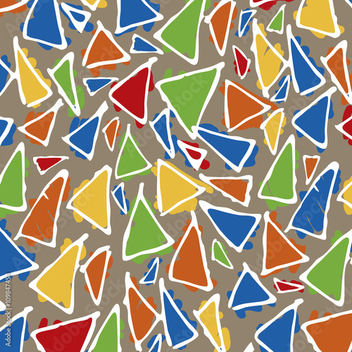 Free Download Antonio Gaudi mosaic. Triangle hand drawn vector pattern. - GFXLoad