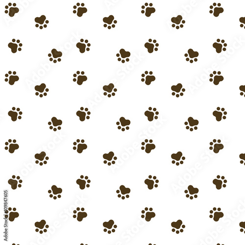 Seamless pattern background footprint dog