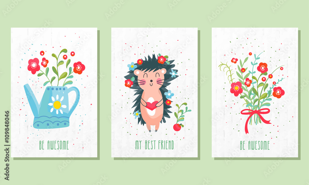 Set of three children's post cards. Set of three children's post cards.