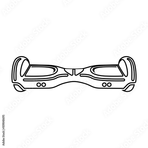 Two-wheel electric self-balancing scooter, hoverboard, personal transporter line icon Vector Illustration