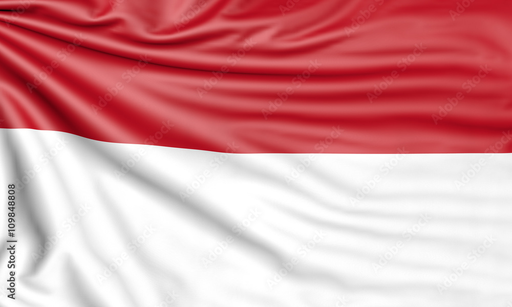 Flag of Monaco, 3d illustration with fabric texture Flag of Monaco, 3d illustration with fabric texture