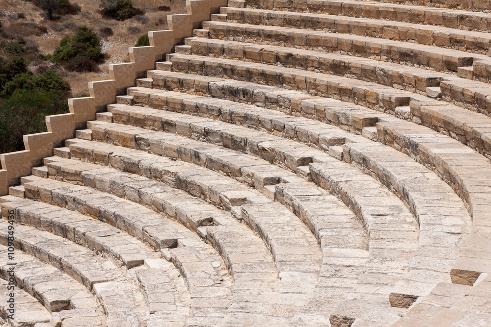 Restored ampitheatre in the ruins at Kourion in Cyprus Restored ampitheatre in the ruins at Kourion in Cyprus