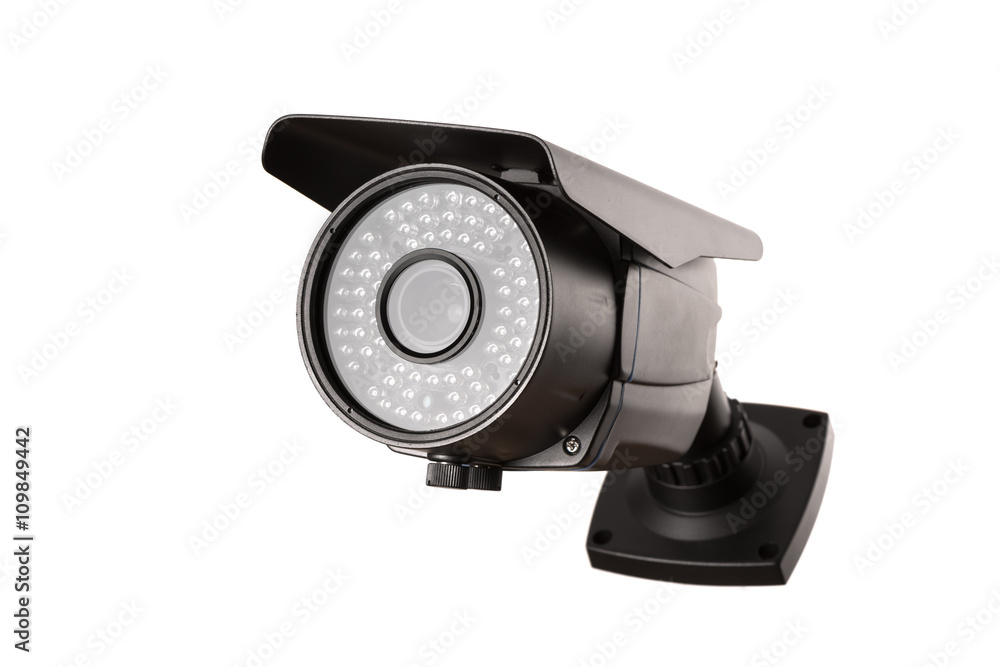 video monitoring camera on isolated white background video monitoring camera on isolated white background