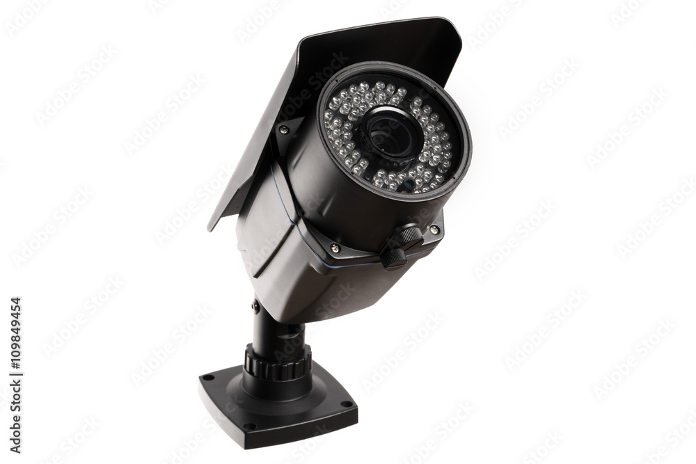 surveillance security camera on white isolated background surveillance security camera on white isolated background
