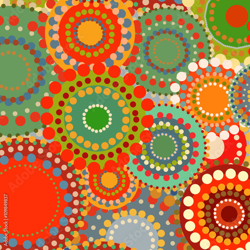 Textile color retro background ornament circles
