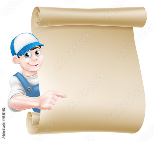 Pointing plumber scroll