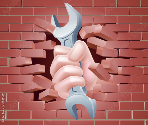 Spanner Hand Breaking Throu...