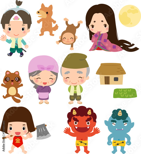 日本昔話の登場人物イラストセット