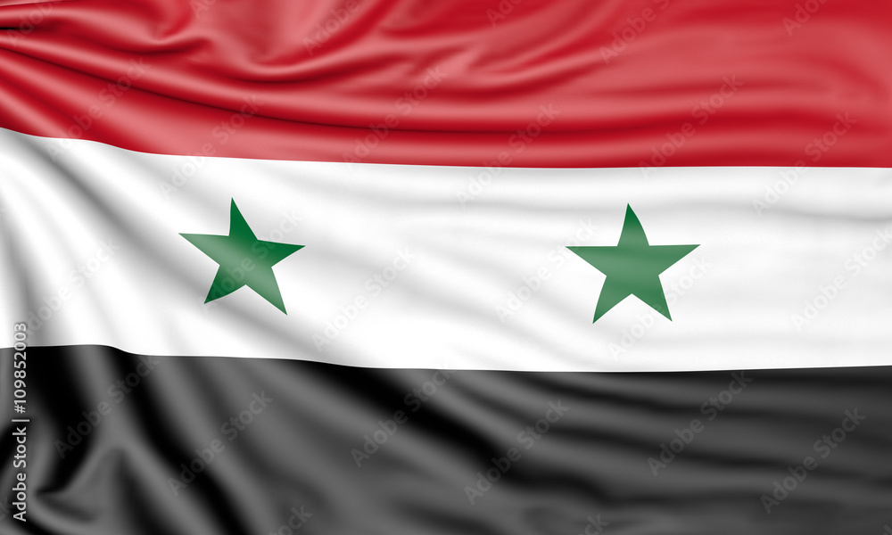 Flag of Syria, 3d illustration with fabric texture Flag of Syria, 3d illustration with fabric texture