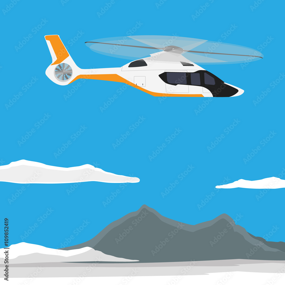 Flying helicopter vector Flying helicopter vector