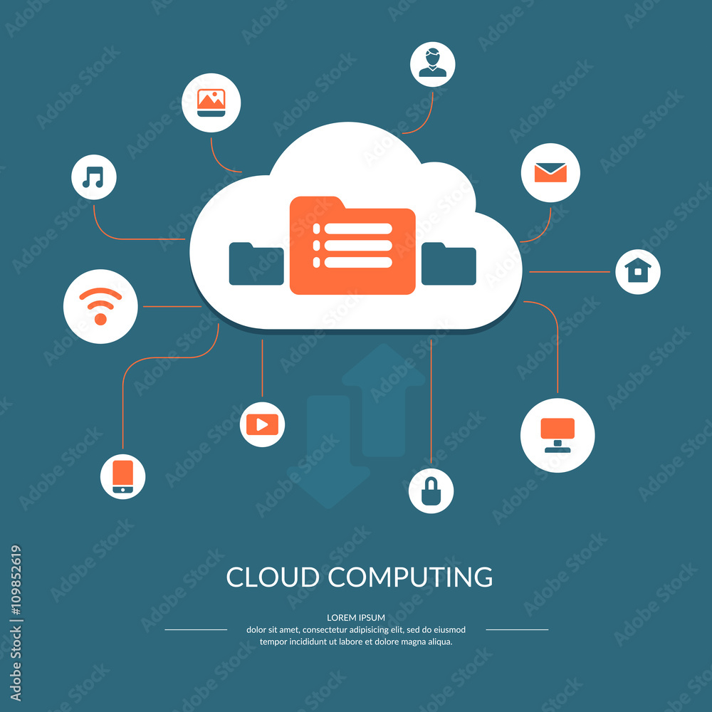 Cloud computing icon.