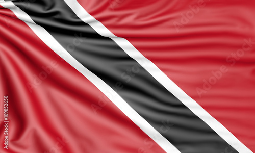 Flag of Trinidad and Tobago, 3d illustration with fabric texture