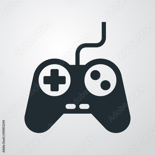 Icono plano control videojuegos en fondo degradado