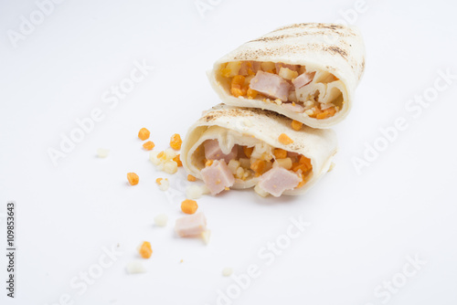 Fototapeta Naklejka Na Ścianę i Meble -  mexican burritos isolated on a white background
