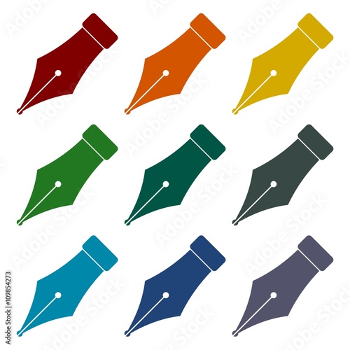 Ink pen Icons set