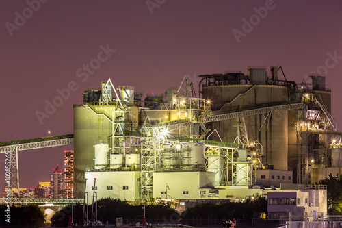 oil tanks at night photo