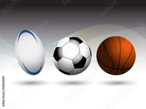 Rugby Football and Basketball background