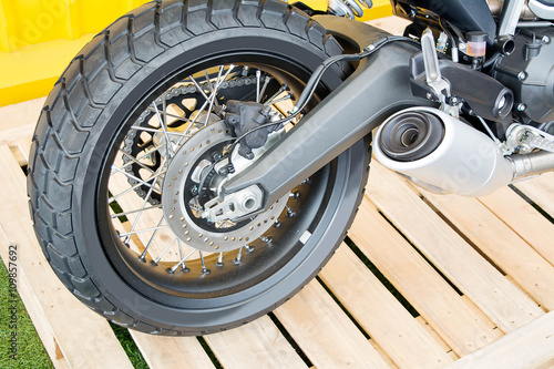 Motorcycle wheel and braking system
