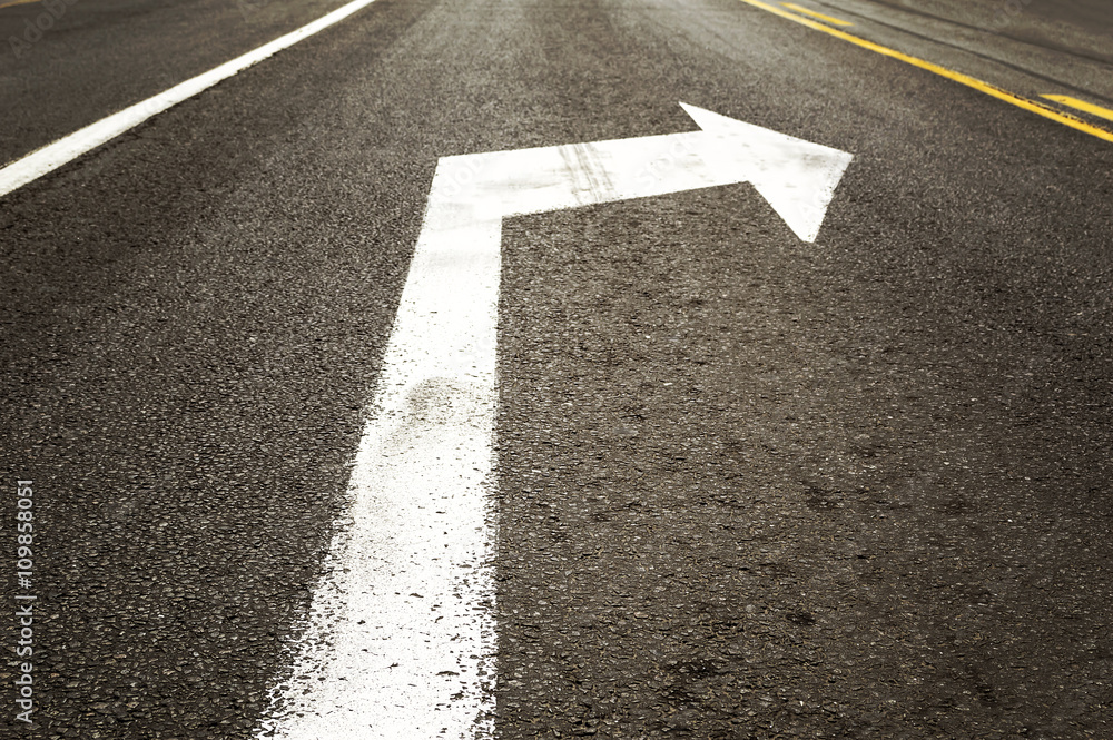 Traffic right road sign