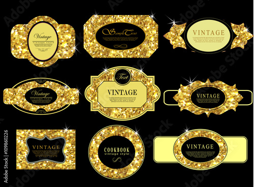 Label and frame of gold