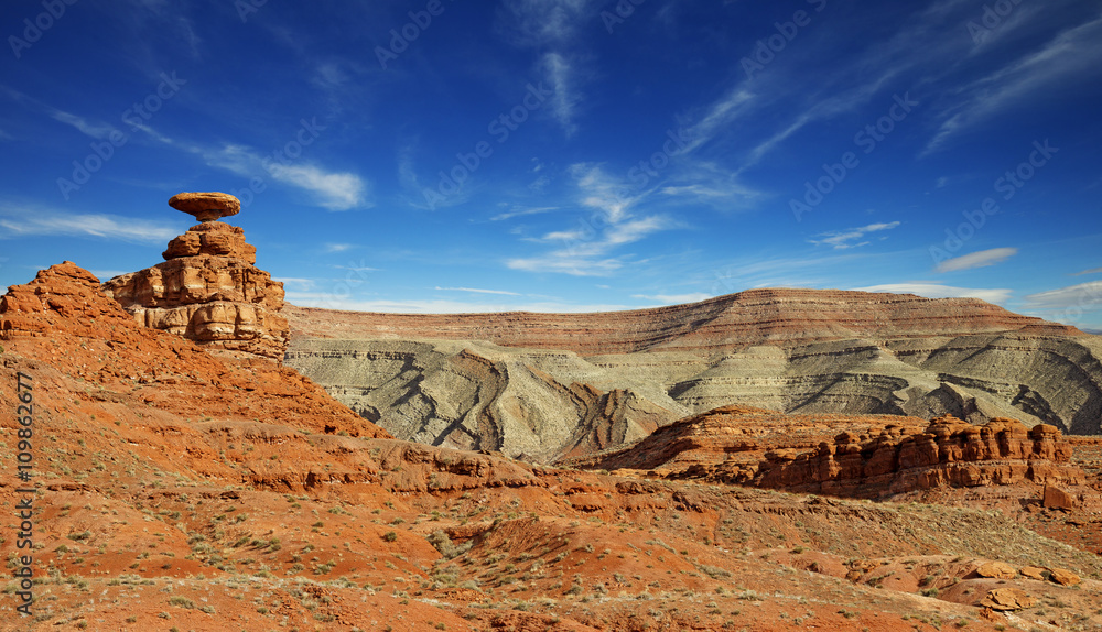 desert landscape at mexican hat, utah's canyon country