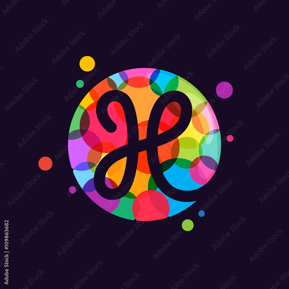 H letter logo with mosaic pattern. H letter logo with mosaic pattern.