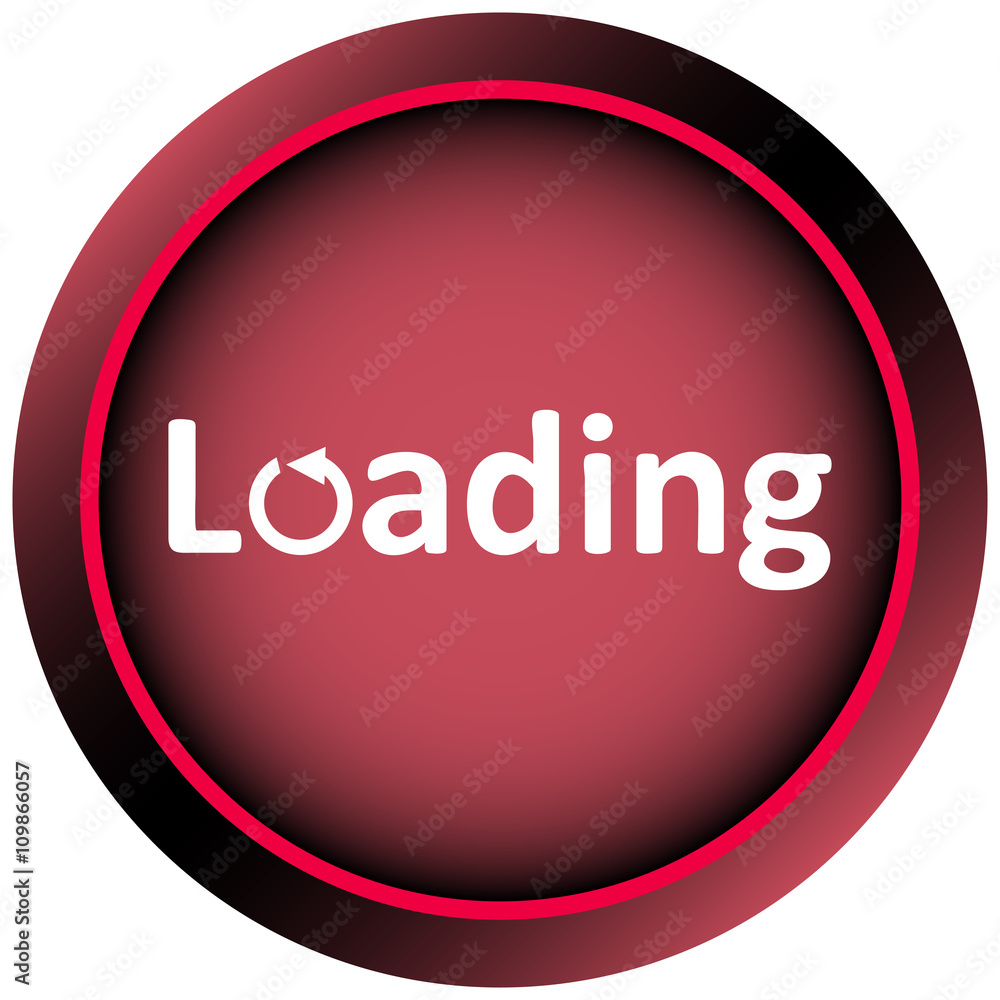 Icon red white loading and arrow Icon red white loading and arrow