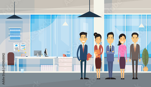 Asian Business People Group In Modern Office
