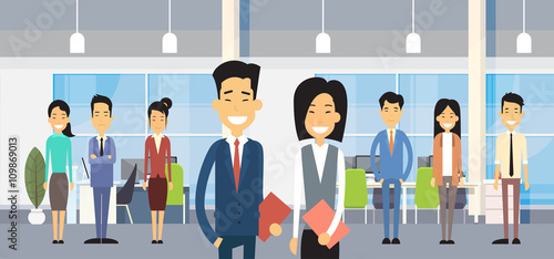 Asian Business People Group In Modern Office