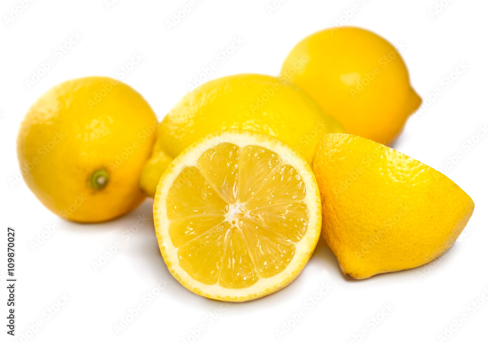Fresh organic lemons, isolated on white background. Fresh organic lemons, isolated on white background.