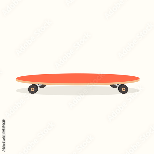 Vector illustration of longboard. Isolated Illustration