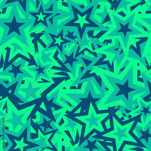 Sprockets. Bright seamless pattern. Vector background with stars.