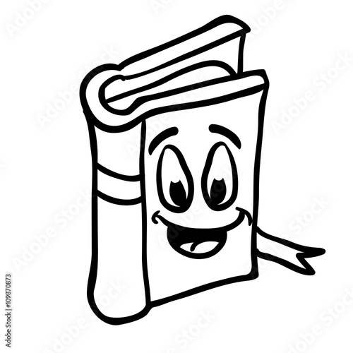 black and white book smiling