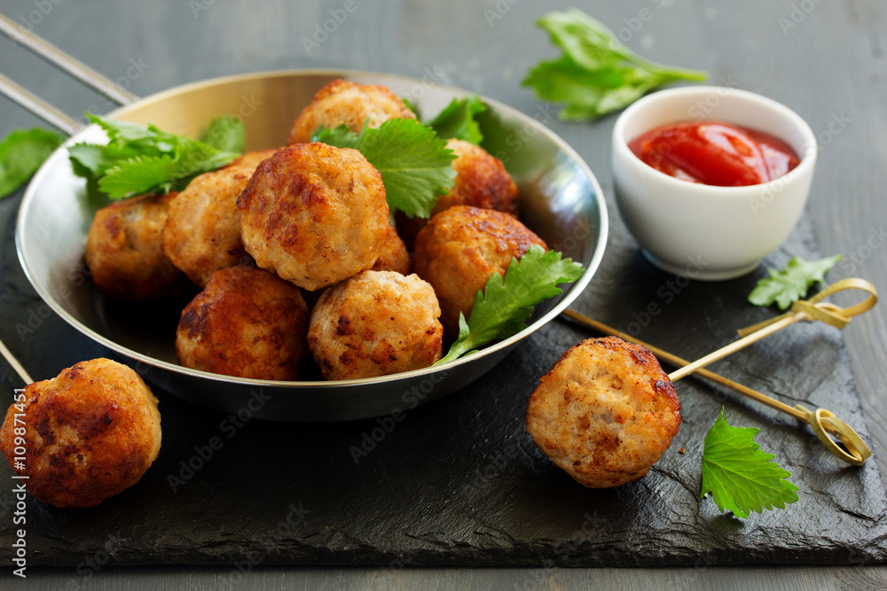 Homemade meatballs with cream sauce. Homemade meatballs with cream sauce.