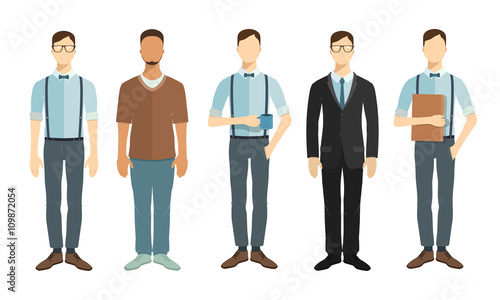 Set of vector professionals. Friends. Set of  young people in flat style.
